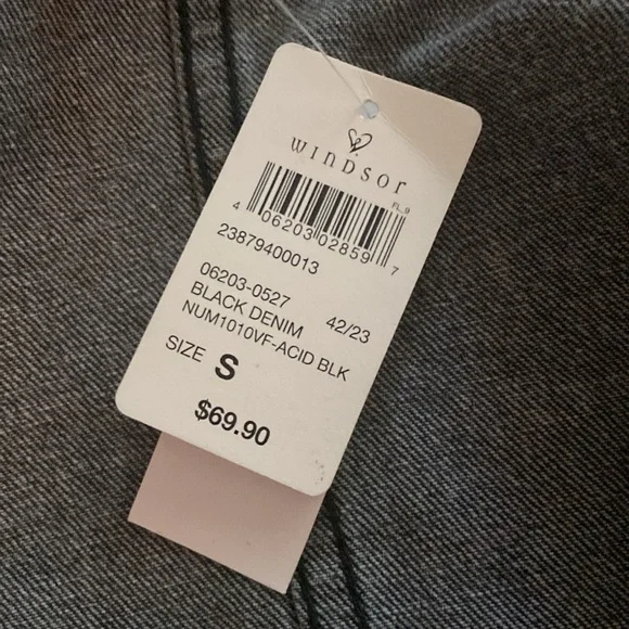 Windsor NWT size small acid black denim bling jacket - Picture 10 of 13